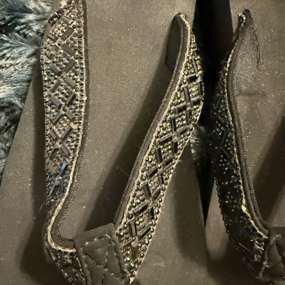 Woman’s Sandals- SO BUBBLY- woman’s black wedges with rhinestones - 7.5 - Picture 2 of 5
